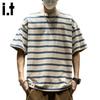 CHOCOOLATEit Men's Heavyweight Striped Short Sleeve T-Shirt