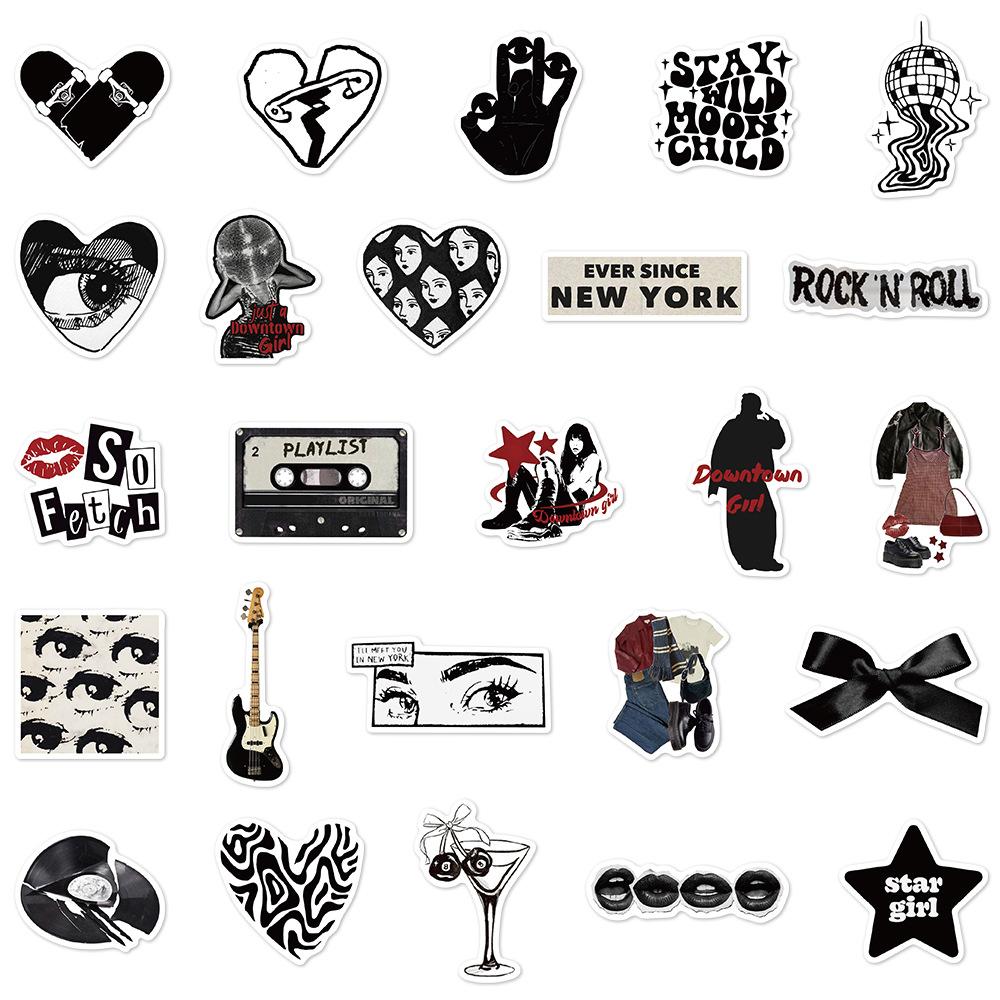 50Pcs/Set Downtown Y2K Girls Art Series 03 Waterproof Stickers DIY Fashion Doodle Decals Stickers