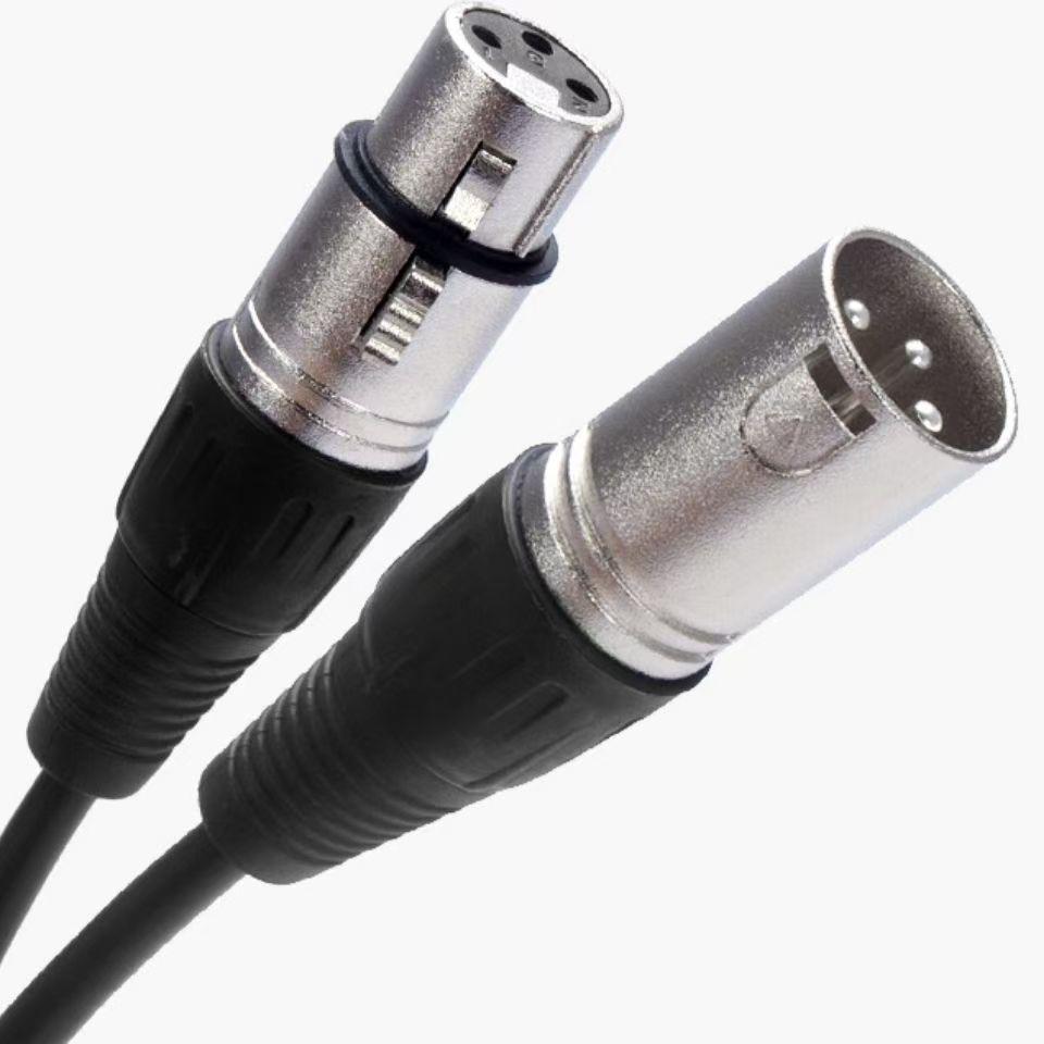 Balanced Black XLR Microphone Cable, Pure Copper, Zinc Alloy, Male To Female