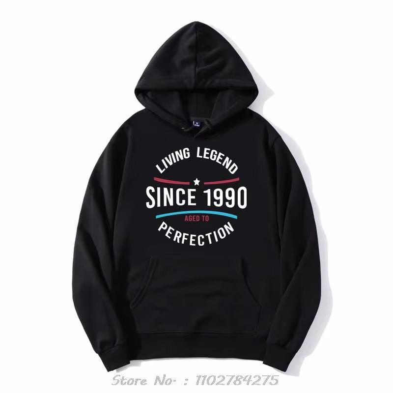 

Autumn/Winter Legend Since 1990 Crow Aged To Perfection Suede Leather Old Birthday Gift Monochrome Harajuku Men s Sports Hoodie 3XL