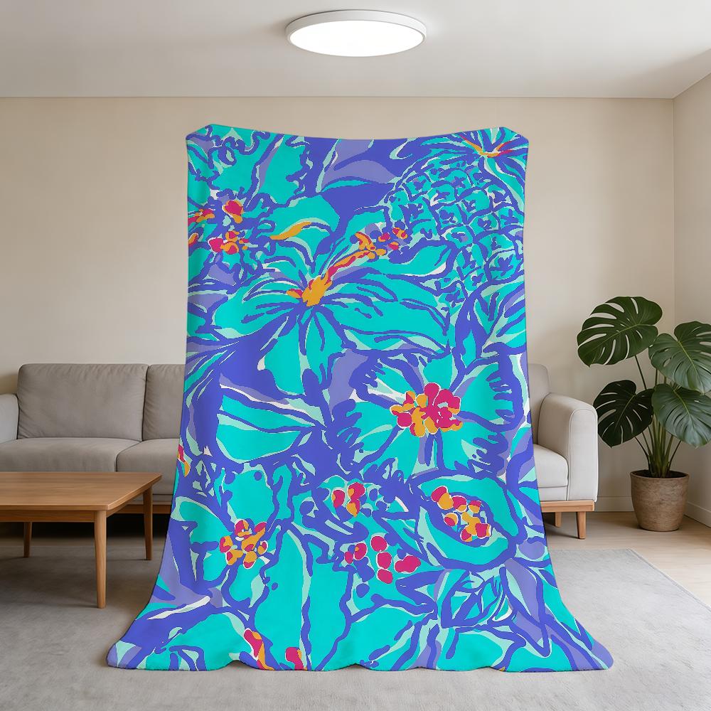 Flower Blanket Cool Fashion Super Warm Comfortable Plush Throw Blanket Child Painting Home Sofa Bedroom Gift