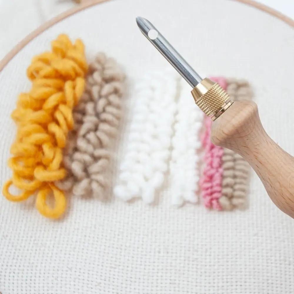 2,5mm/3,5mm/5mm Punch Needle Set Kreativer Holzgriff Stickstichstift Wechselbarer Kopf Handgefertigte Kreuzstichnadeln