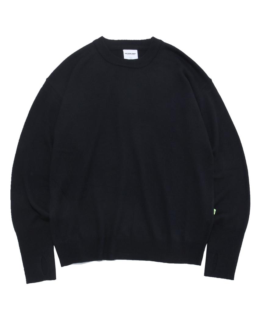 VERSE ONE Merino Wool Basic Knit Sweater Black