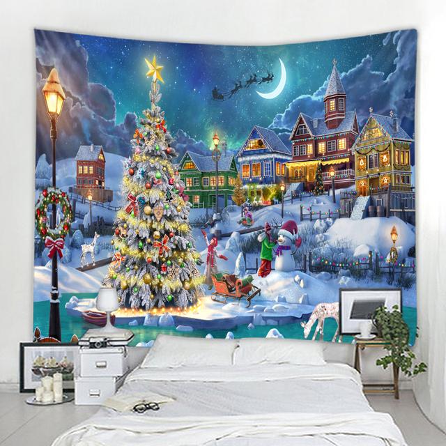 Santa Claus Decoration Tapestry Home Decor Tapestry Mandala Boho Hippie Wall Tapestry Christmas Party Background Tapestry