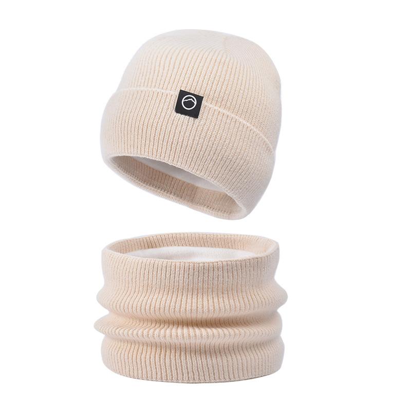 Winter hat, scarf, two-piece set, men's outdoor cold-proof and warm wool hat, big head circumference, ear protector, muff, knitted hat.