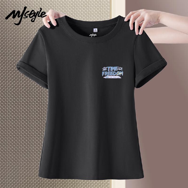 MJ STYLE Women s Round Neck Short Sleeve T-Shirt S