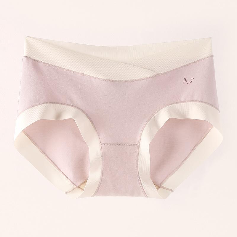 Maternity Underwear Women Cotton Briefs 5A Antibacterial Tummy Care Mid To Late Pregnancy Traceless Thin Panties