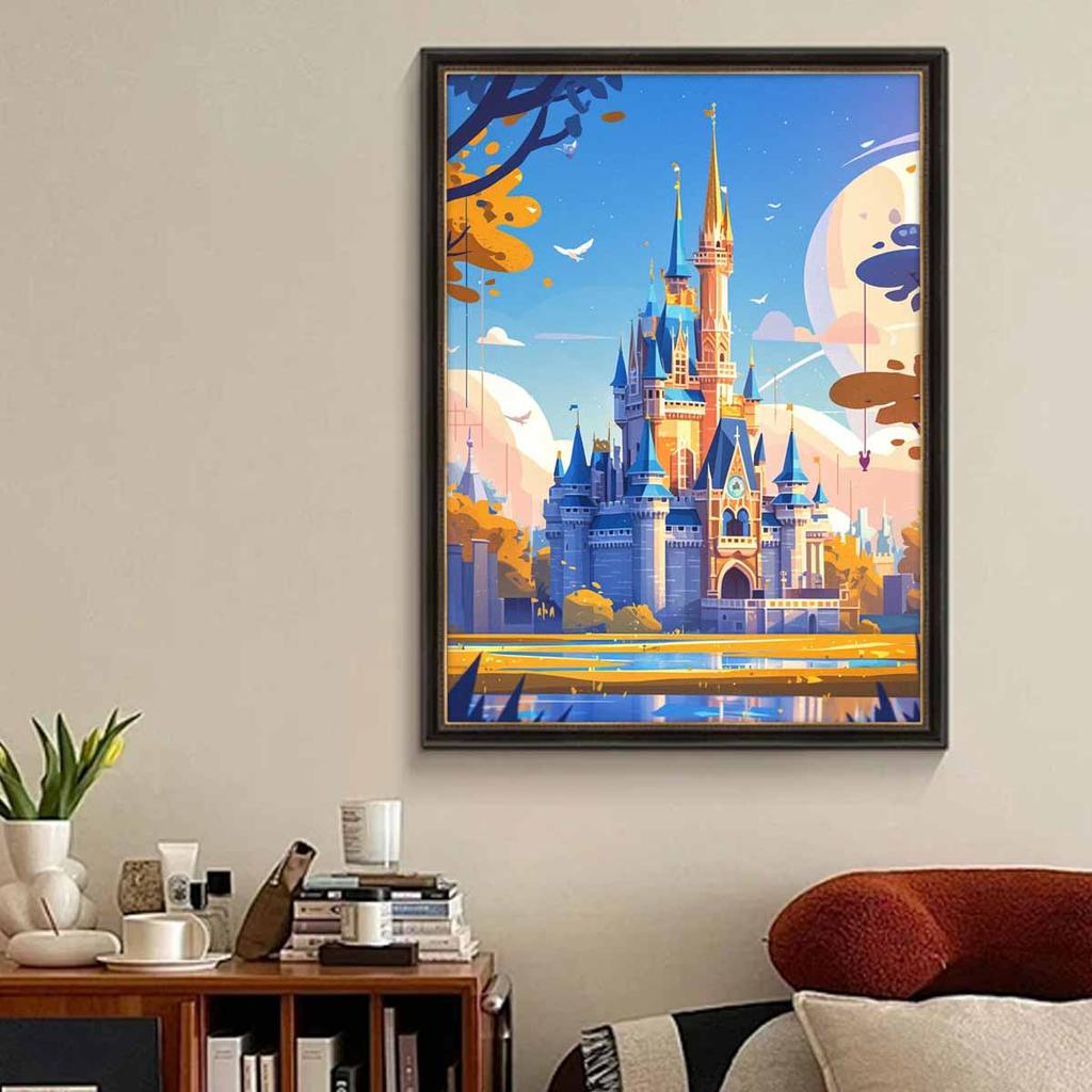 Full Round Diamond Painting A Desolate Castle Art Rhinestone Picture Mosaic DIY 5D Cross Stitch Embroidery Home Decoration