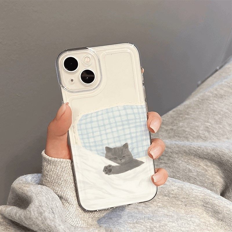 Cartoon Shockproof Transparent Case For iPhone 16 15 14 13 12 11 Pro Max X XS XR Max Clear Bumper Cases Cover Couple Phone Case