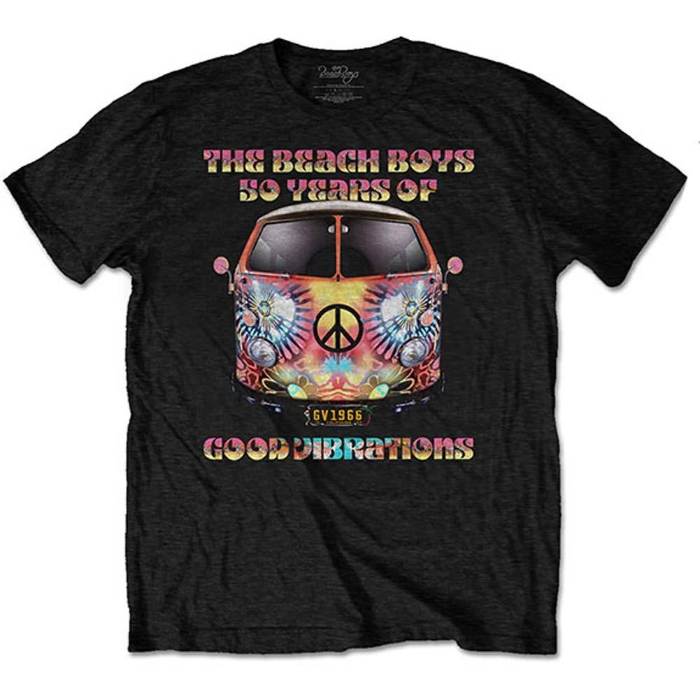 Men s Beach Boys Good Vibes Tour (Back Print) Slim Fit T-shirt Medium Black 2XL