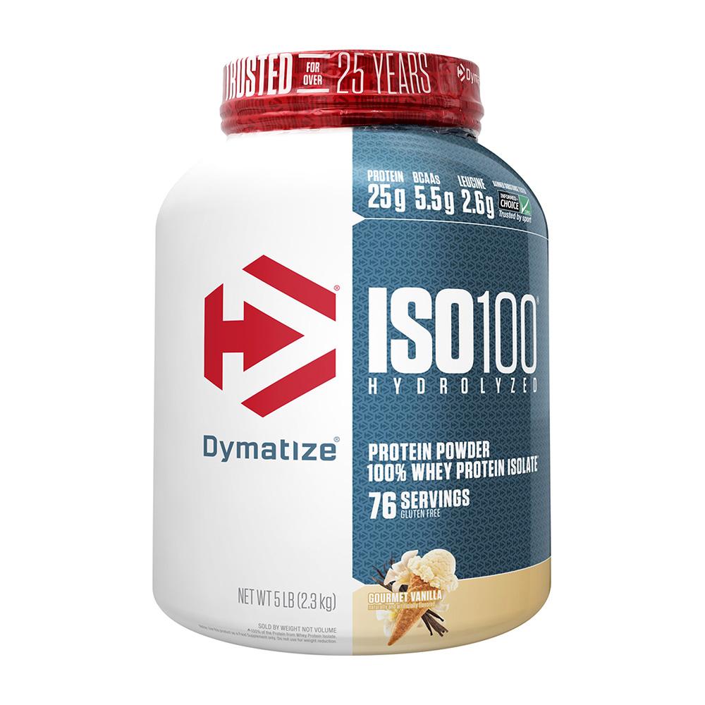 Iso100 Hydrolyzed Protein Powder 100% Whey Protein Isolate Gourmet Vanilla 76 Servings, 5 lb