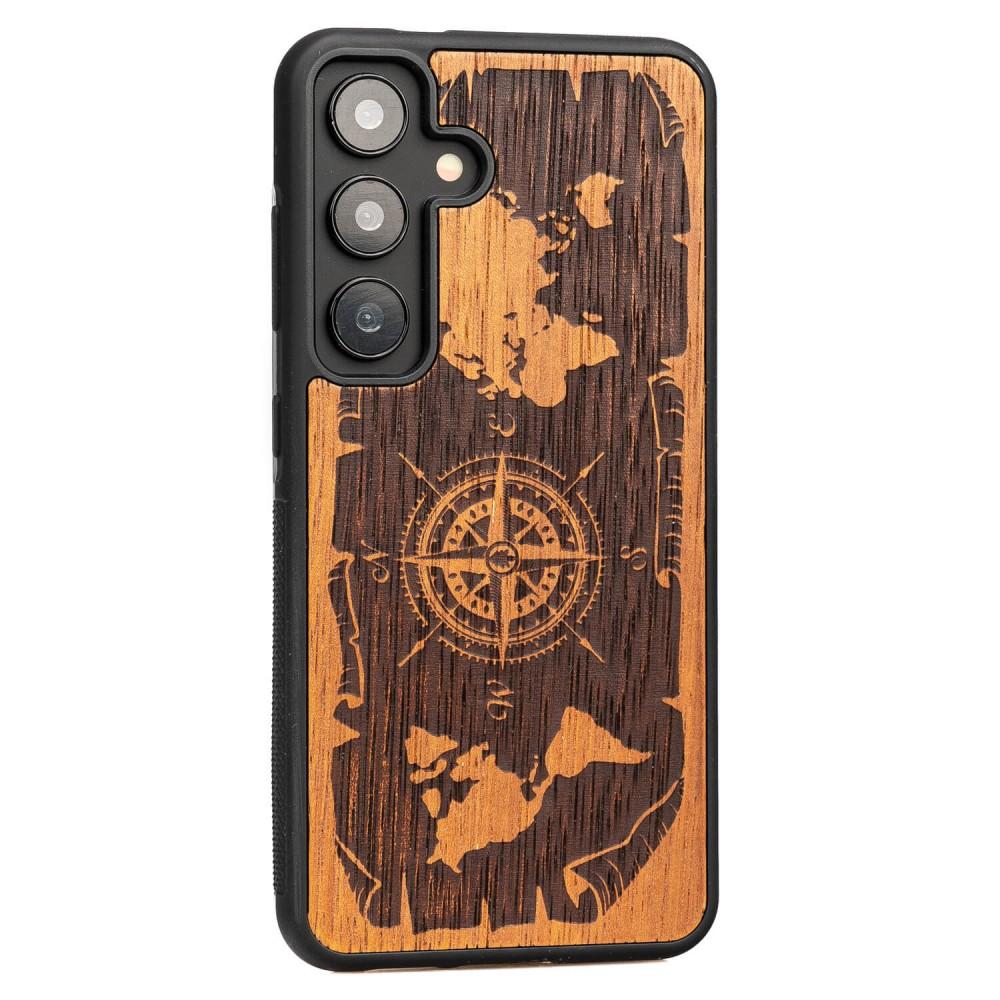Bewood Wooden Case for Samsung Galaxy A55 5G Wind Rose Merbau