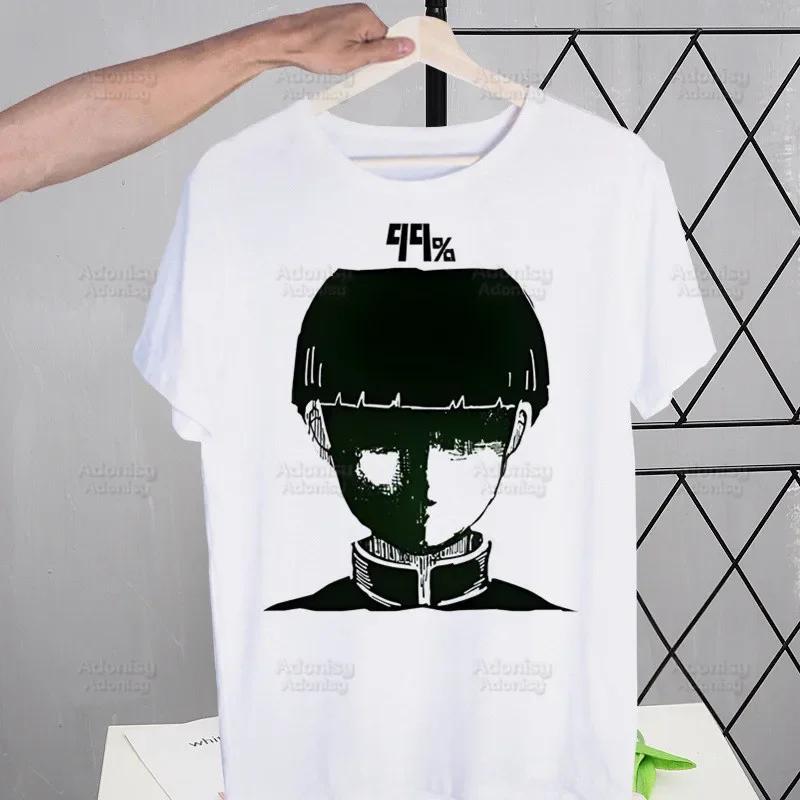 Mob Psycho 100 Shigeo Kageyama T Shirt Men Retro Washed Tops Tees Harajuku One Anime Manga Tshirt Streetwear Hip Hop T-shirts