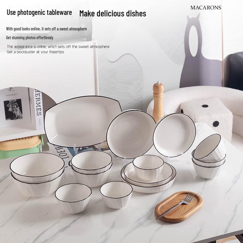 Linpan Glazed Embossed Ceramic Dinnerware Set