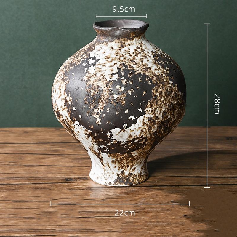 Kaba Seramik Vazo Fırında Dönüşmüş Porselen Vazolar Vazo Çiçek Düzenleme Aksesuarları Çin Tarzı Retro Kavanozlar