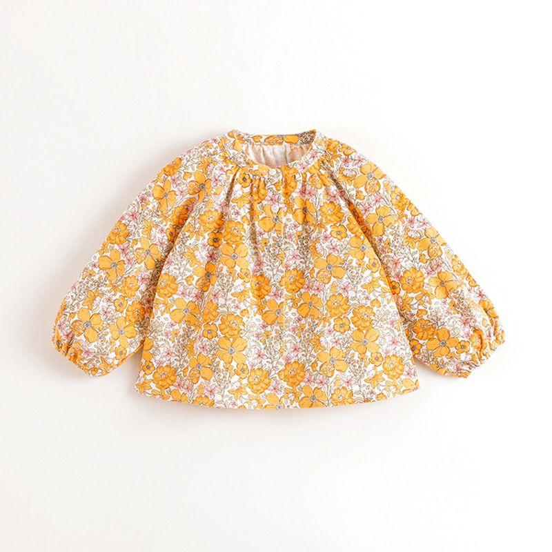 Mark Jenny Girls  Full Floral Print Cotton French-Style Shirt Baby Blouse Top 2026 Spring Collection 241800 Yellow Flowers 90