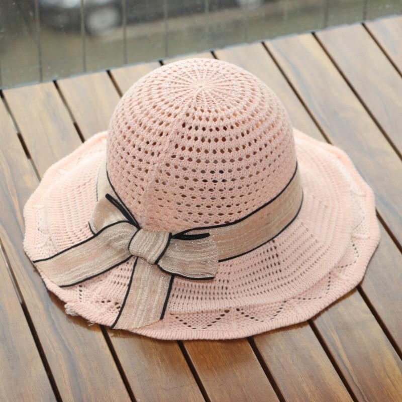 Beach Wide Brim Hat With Sun Shield And Bow Decoration For Women Outdoor Use