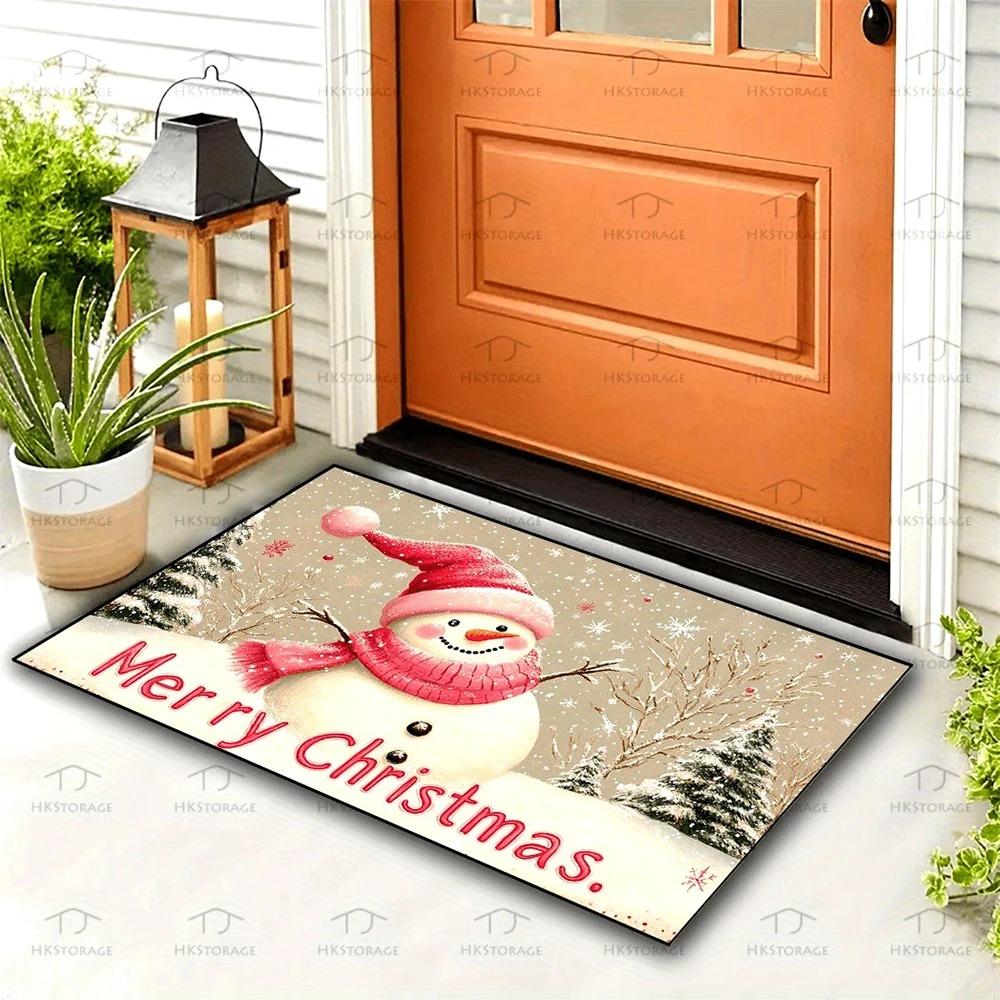 1pc Welcome To Christmas At Home , Holiday Indoor and Outdoor Rear Front Door Welcome Mat Winter Door Mat.