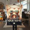 1PC Custom Name Ocean Adventure Turtle Patterned Flannel Blanket Suitable For All Seasons for Home Decor Warmth and Comfort Gifts Holiday Present_lx