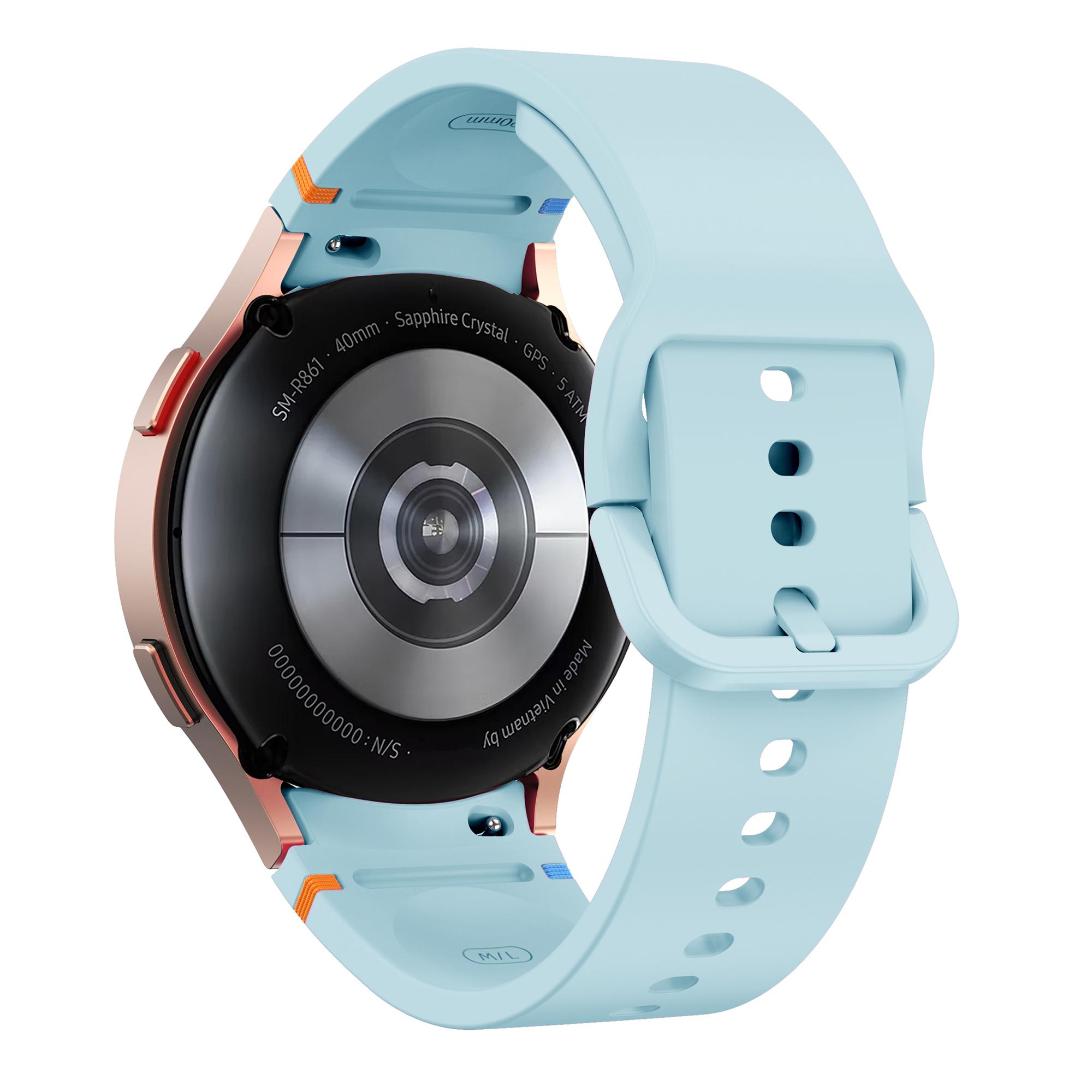 

Для Samsung Galaxy Watch FE/7/6/5/4 Декоративный ремешок для часов со строчкой, сменный силиконовый ремешок Baby Blue