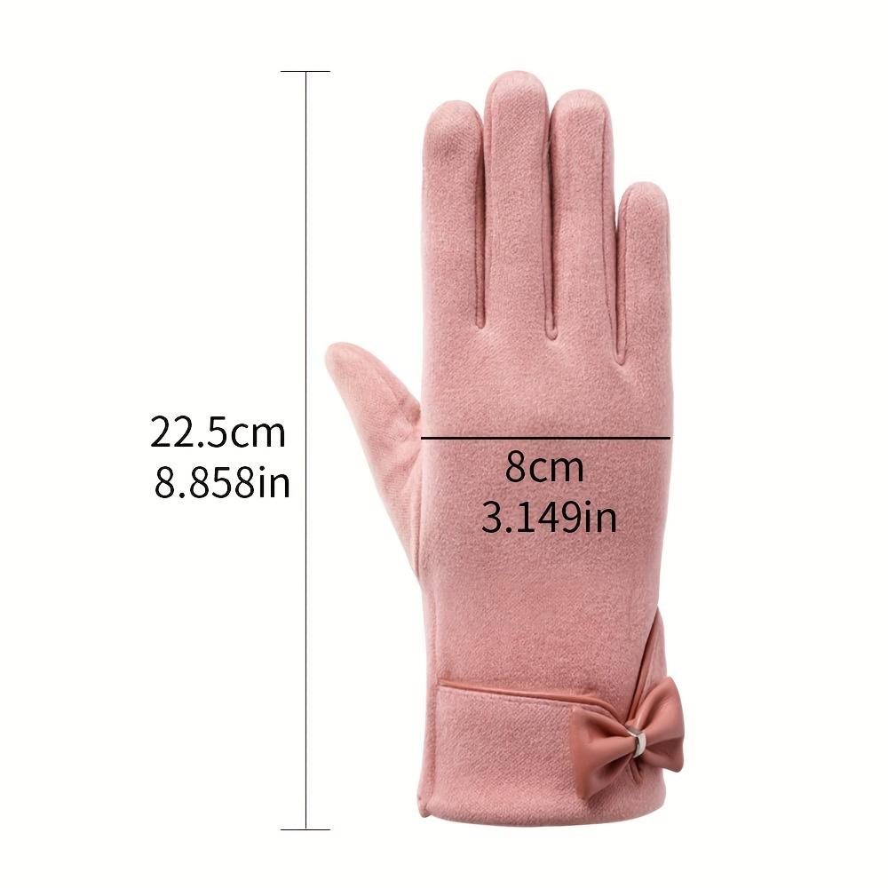 Warm Gloves Winter Touch Screen Gloves Stylish Gloves with Bowknot Decoration for Women