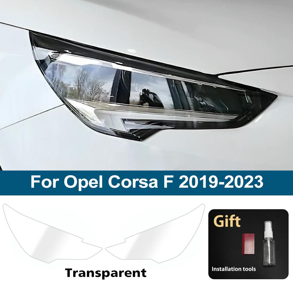Für Opel Corsa F 2019-2026 Rauchschwarz Hochglanz TPU Scheinwerfer PPF Folie Vorgeschnitten Kratzfest Schutz Vinyl Wrap Abdeckungs-Kit
