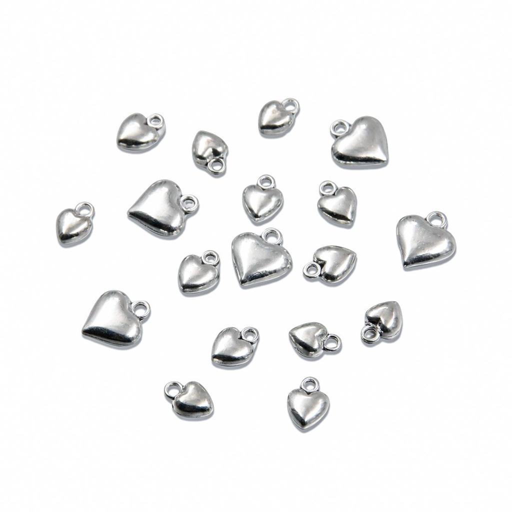 Double-Sided Solid Color Heart Charms: DIY Alloy Pendants for Handmade Jewelry