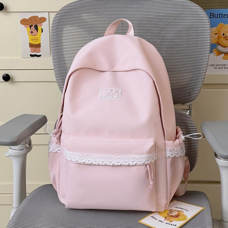 Schoolbag Korean Ins Niche Gentle Lace Junior High School Backpack Large Capacity Secondary School Bag Female Backpack