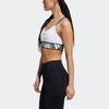 Adidas Contrast Logo Print Low-Intensity Sports Bra Women Underwear White GR8180