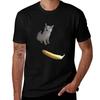 Wütende Katze Kein Bananen T-Shirt Fading-Resistent Lässiges T-Shirt