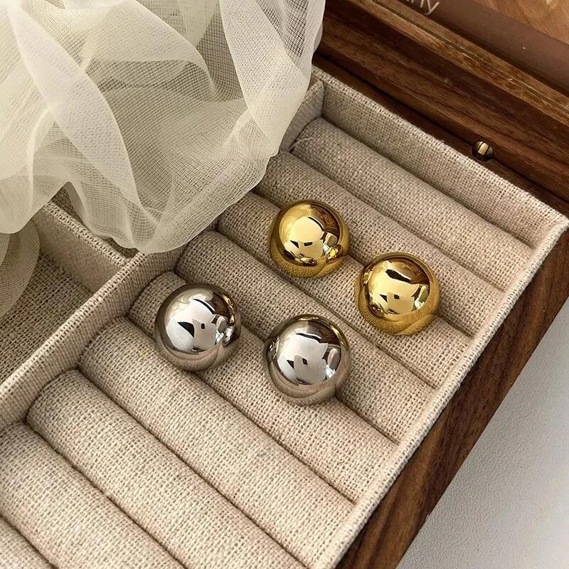 Trending Simple Metal Circular Stud Earring Fashion Party Statement Minimalist Cheap Earrings Female Jewelry For Woman Gifts