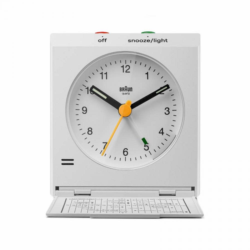 Braun Bc05w Classic Analog Travel Crescendo Alarm Low Noise Public Desk Clock