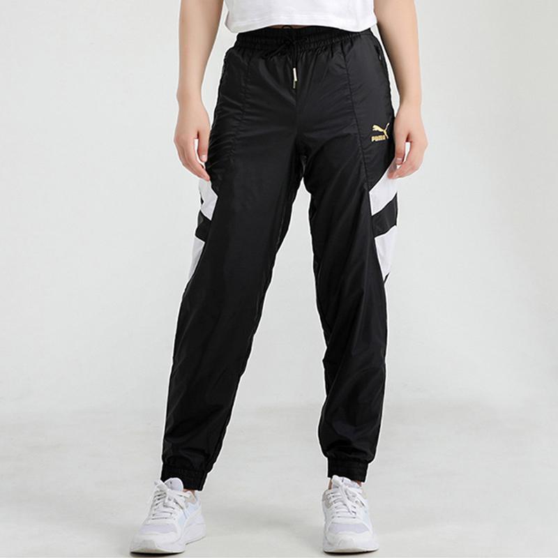 Puma Metallic Logo Drawstring Casual Pants Women Bottoms Black 599158-01
