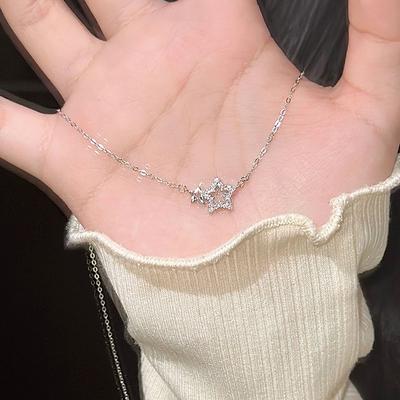 Glitter Star Necklace Necklace Women's Silver Chain Necklace Pendant Necklace Bohemian Necklace Necklace Jewelry Interlocking Jewelry
