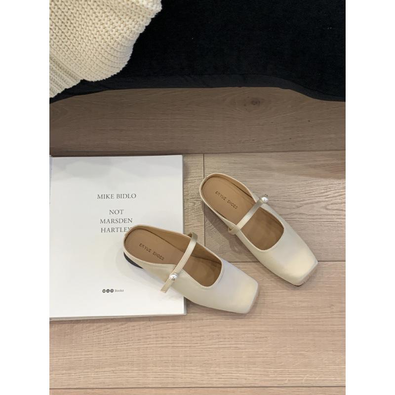 

Новые балетные туфли 2025 весна новый китайский стиль нежный жемчужный мешок тапочки 39 шампанского