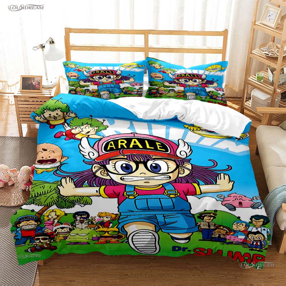 DR Slump Arale Anim Casal All Season Duvet Cover Comforter Bedding Set Soft Quilt Cover and Pillowcases Single/Double/Queen/King