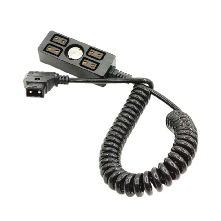 D-tap 4-way Splitter Cable Adapter Cord Candy Color Spring Coiled Wire Line