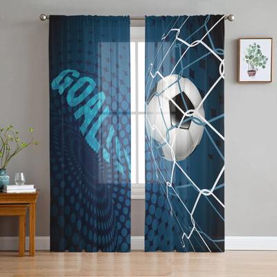 Football Design Soccer Sheer Curtains Window Curtains for Living Room Bedroom Blinds Kids Room Home Decor