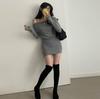 Korean Style Petite Spicy Girl Bodycon Dress: One-Shoulder Camisole with Lapel, Hip-Hugging Short Skirt for Spring/Autumn