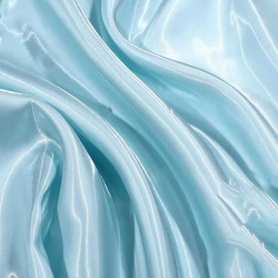 Tecido de Cetim Líquido de Poliéster Espessado Natural Refletivo para Roupa Seda Cristal Cetim Vestido de Casamento Decorativo