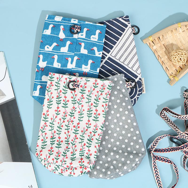 Fashion Cup Storage Bag Cotton Linen Cup Cover Canvas Water Cup Bag Portable Shoulder Bottle Cover Bag Tea Cup Holders