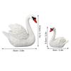 2pcs White Resin Swan Ornaments Small Cake Topper Set Swan Couple Figurines  Living Room Decor
