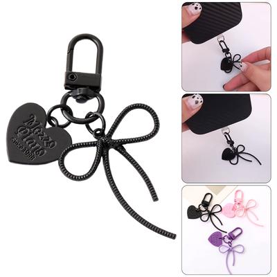 Heart Bows Bag Charm Keychain Fashion Decorative Bag Accessories for Handbag Backpack Decors Aesthetic Keychain Gifts