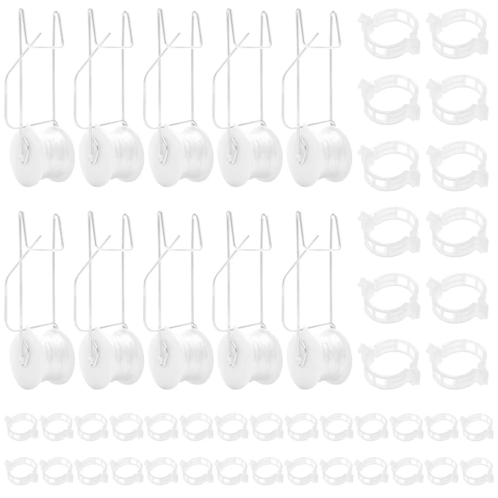 10 шт. Роликовый крючок для томатной шпалеры, Поддержка для лозы, Теплица для овощных культур, Сад, Цветочное растение, Высокая несущая способность, Экономия места, Термостойкий