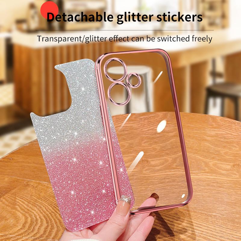 KEYSION Luxury Plating Glitter Phone Case for Infinix Hot 30i 30 Transparent Soft TPU Shockproof Back Cover for Infinix Hot 30 30i