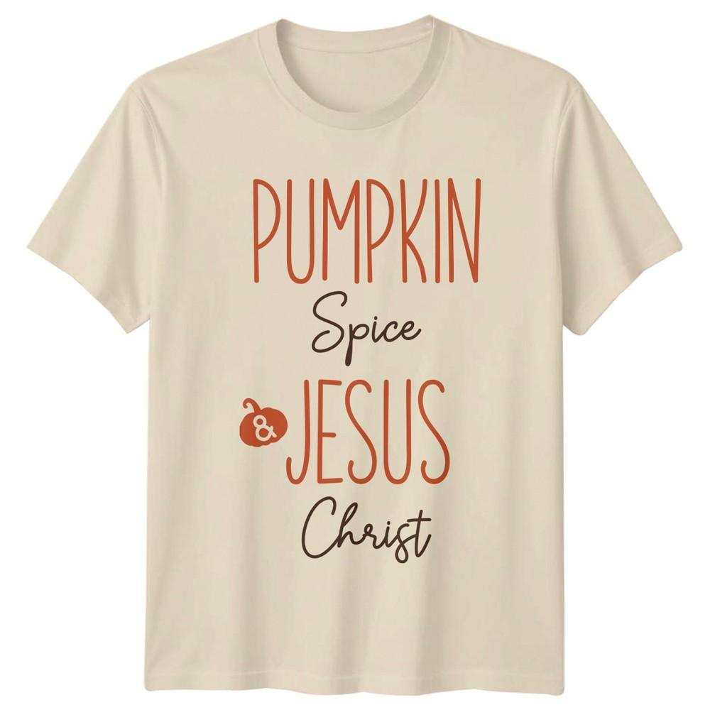 Pumpkin Spice Jesus Christ Autumn Christian Faith Unisexs Unisexs Graphic Tee