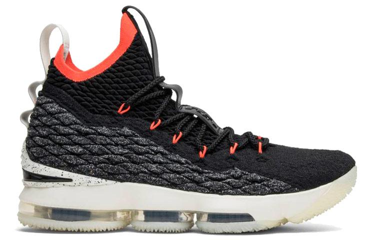 Nike Lebron 15 Negro Carmesí Brillante Amortiguación Cómoda Amortiguación Ligera Ligero Caña Alta AQ2363-002 44.5