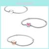 Pulseira Pandora Fecho Coroa Formato Coração em Ouro Rosa Elegante e Durável Presente