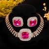 Luxury Rhinestone Necklace & Earrings Set for Women - Perfect Bridal Wedding Jewelry