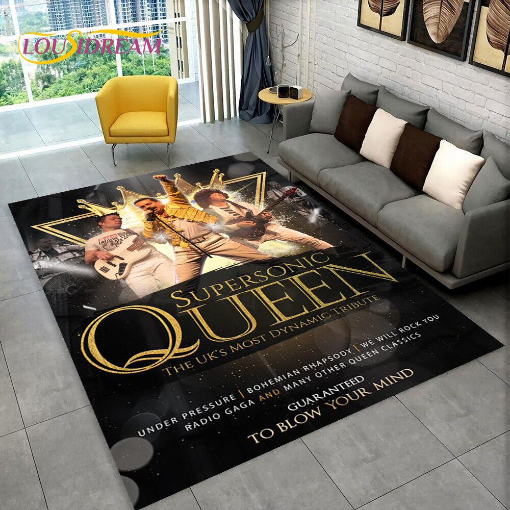 Freddie Mercury Queen-Rock-Band Χαλί Περιοχής, Χαλί για Σαλόνι Υπνοδωμάτιο Καναπέ Διακόσμηση Πατάκι Πόρτας, Παιδικό Παιχνίδι Αντιολισθητικό Χαλάκι Δαπέδου